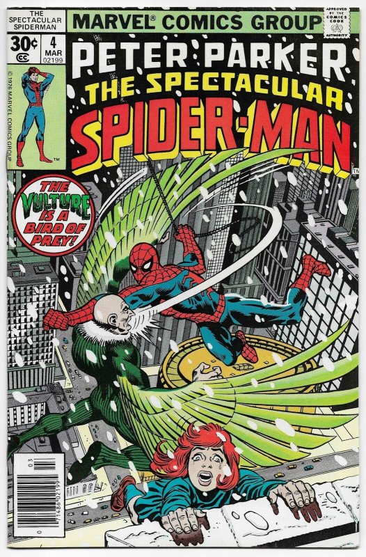 Spectacular Spider-Man #4 Vulture | 1st App of Hitman (Marvel, 1977) VF+