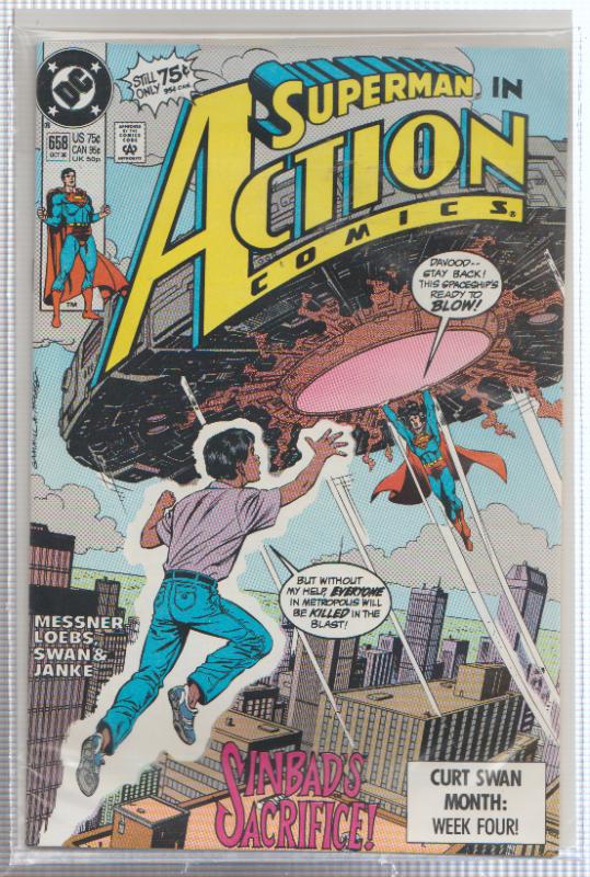 SUPERMAN IN ACTION COMICS #658 - U.F.O. ACTION BAGGED & BOARDED - DC COMICS