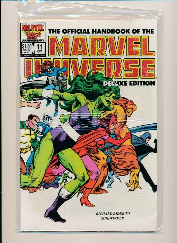 Set of-12 MARVEL UNIVERSE HANDBOOK DELUXE EDITION#1-11 VF (PF749) 