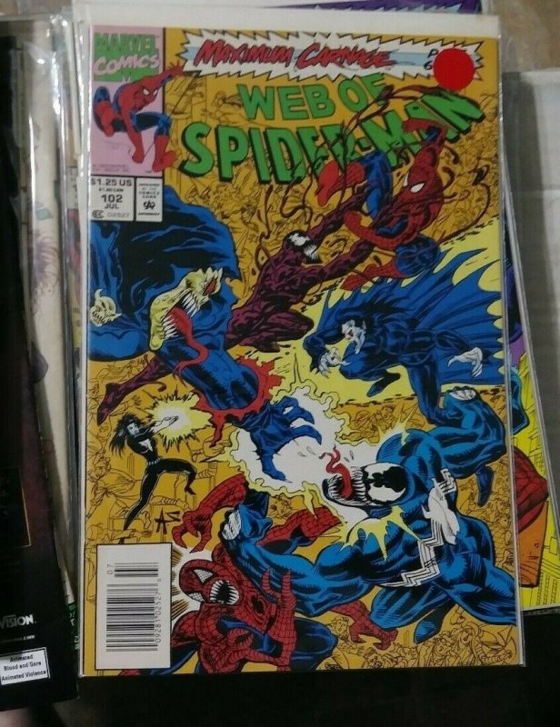 Web of spider-man # 102  1993 marvel  MAXIMUM CARNAGE PT 6 HOBGOBLIN VENOM 