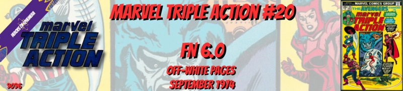 Marvel Triple Action 20 FN 6.0 Avengers Marvel 1974