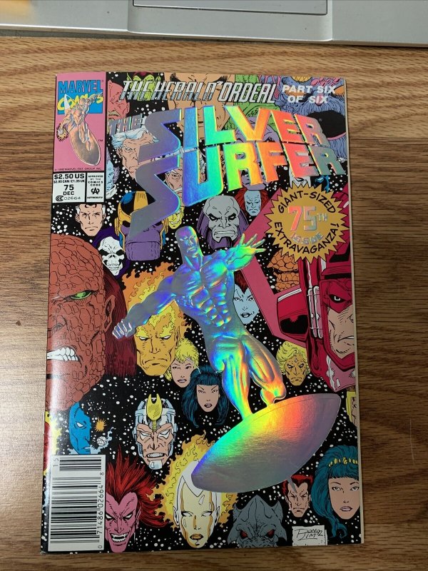 Silver Surfer #75 Newsstand (1992) Embossed Foil Cover 