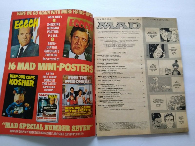 MAD Magazine July 1972 No 152 The French Connection Movie Mannix Archie Bunker