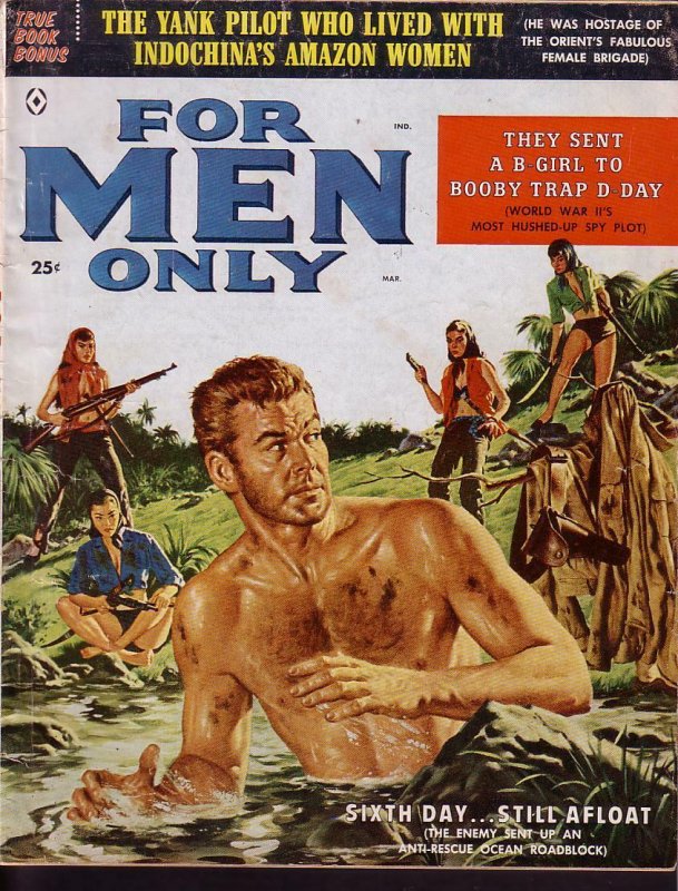 FOR MEN ONLY MAR 1959 JAMES BAMA COVER & INTERIOR ART VG