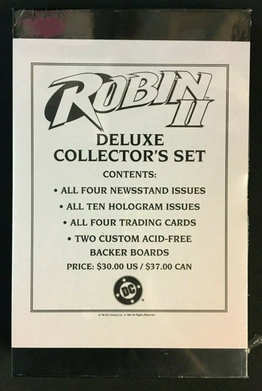 ROBIN 2 DELUXE COLLECTOR'S SET 4 ISSUES, 10 HOLOGRAMS, 4 CARDS, 2 BOARDS SEALED