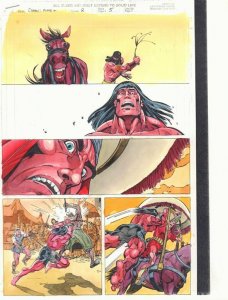 Conan: Flame and the Fiend #2 p.5 Color Guide Art - Conan Action by John Kalisz