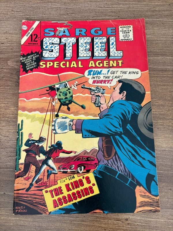 Sarge Steel Special Agent # 6 FN- Charlton Silver Age Comic Book 17 J302