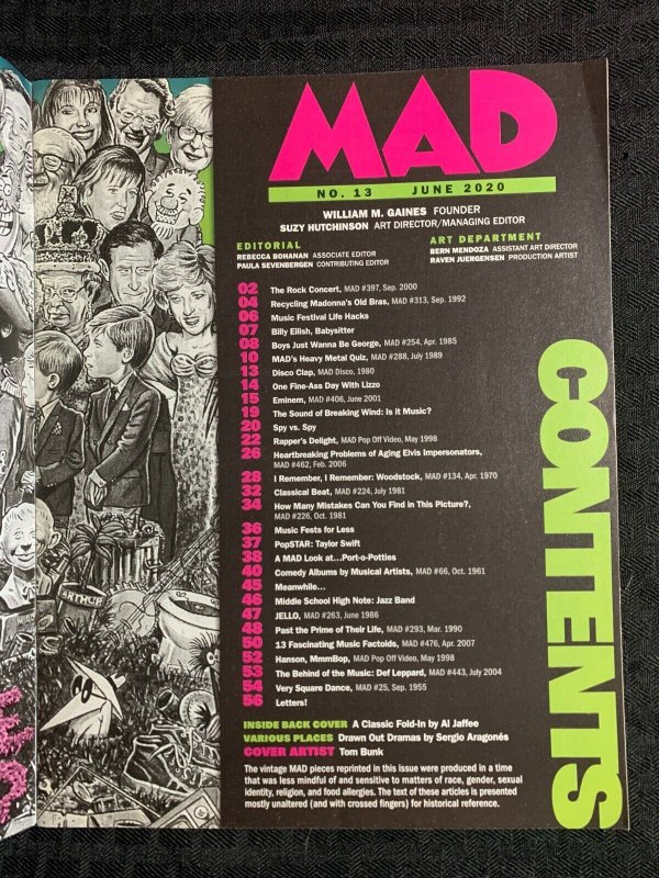 2020 MAD Magazine #13 FN+ 6.5 Alfred E Neuman Mocks Music