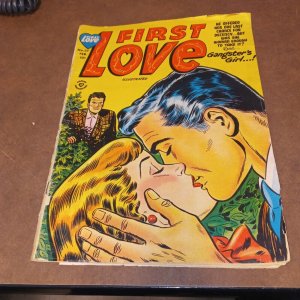 First Love 37 golden age romance 1954 Harvey comics Bob Powell art kissing cover