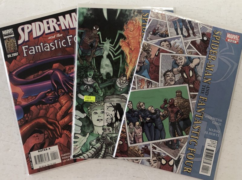 *Spider-Man + Fantastic Four (2007, of 4) 1, 3-4 (2010) 1-4 | 7 High Grade books