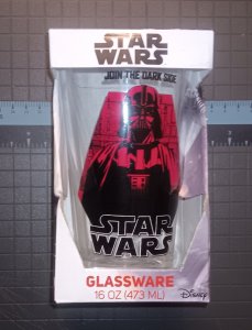 RED JOIN THE DARKSIDE | DISNEY STAR WARS | 16OZ PINT GLASS | RARE HTF | NIB