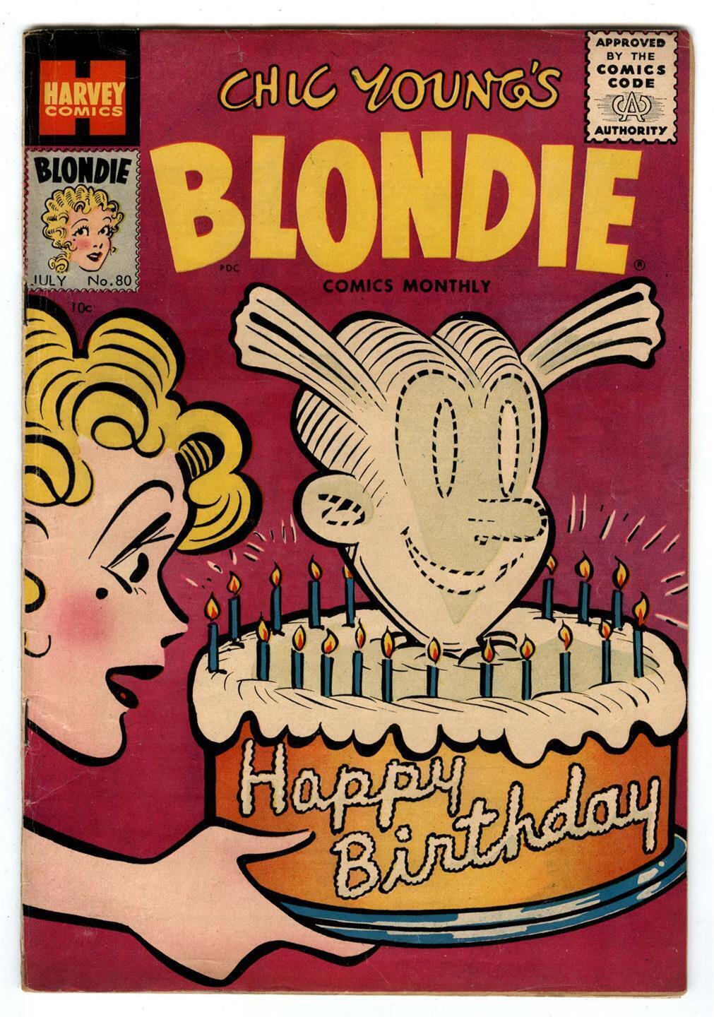 Chic Young Blondie Comics 80 Classic Dagwood Happy Birthday Cake Cover Rare Comic Books 