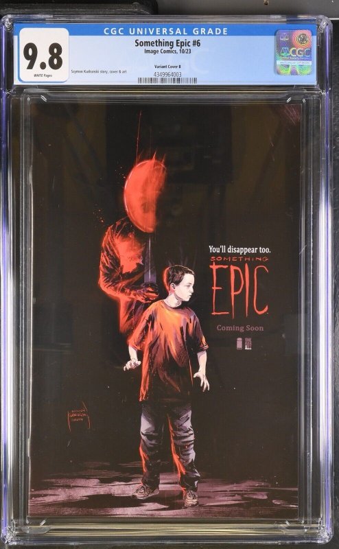 Something Epic #6 CGC 9.8 Stephen King's It Movie Poster Homage Cover Image 2023