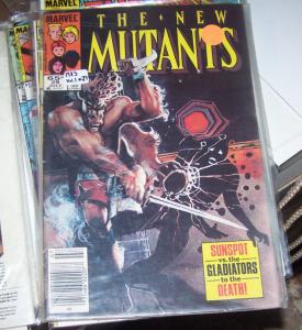 NEW MUTANTS  # 29 1985  marvel sunspot vs g;adiators +secret wars+professor x