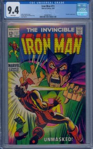 IRON MAN #11 CGC 9.4 1969 MANDARIN GEORGE TUSKA WHITE PAGES