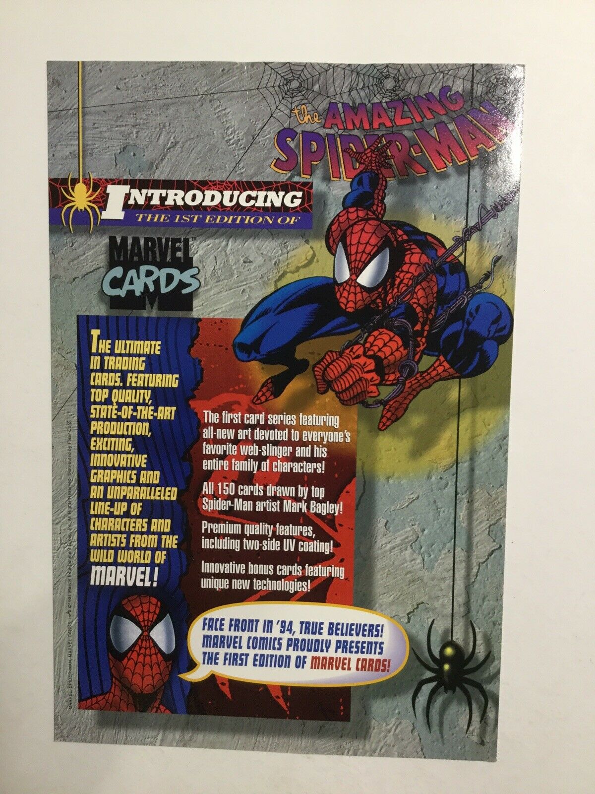 Amazing SpiderMan First 1st Edition Of Marvel Cards Sheet