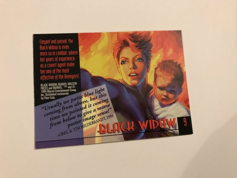 BLACK WIDOW #9 card : 1994 Marvel Masterpieces, NM; GOLD SIGNATURE Hilderbrandt