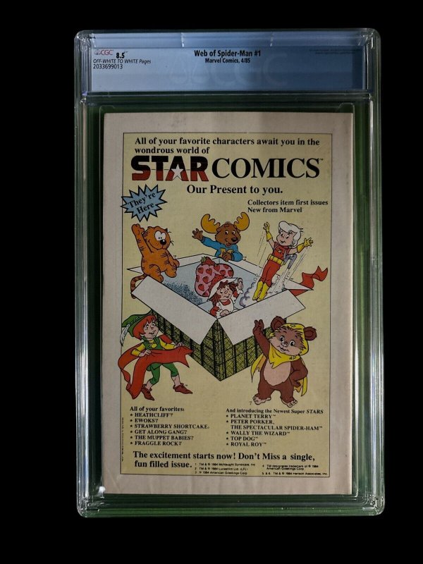 Web of Spider-Man #1 CGC 8.5 Marvel Comics 1985