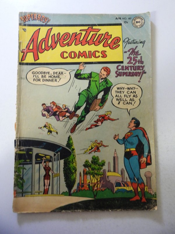 Adventure Comics #187 (1953) GD/VG Condition 1 1/2 cumulative spine split