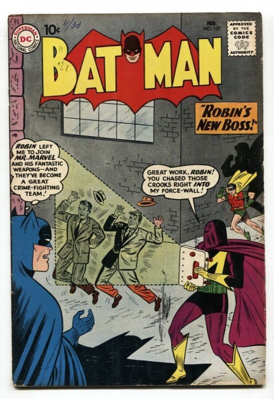 BATMAN #137 comic book 1961-ROBIN-MR MARVEL-DC COMICS VG