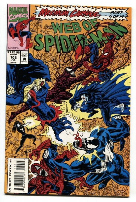 Web Of Spider-Man #102-Maximum Carnage-Venon-Marvel NM-