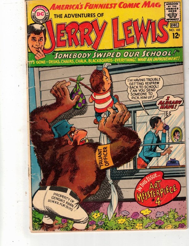 Adventures of Jerry Lewis #103 1967 VG PRICE DROP! Renfrew/Gorilla Adams Art
