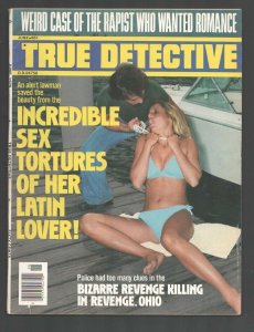 True Detective 6/1976-bikini girl strangled on cover cover-Revenge killing-Cr...