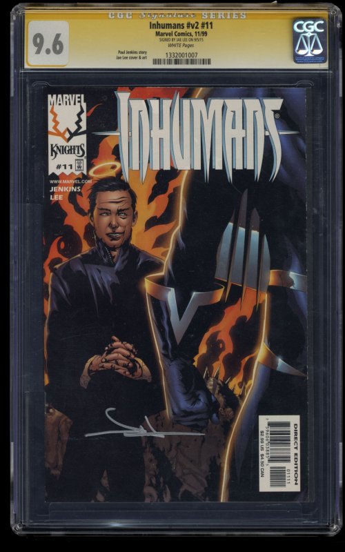 Inhumans #11 CGC NM+ 9.6 White Pages SS Signed Jae Lee!