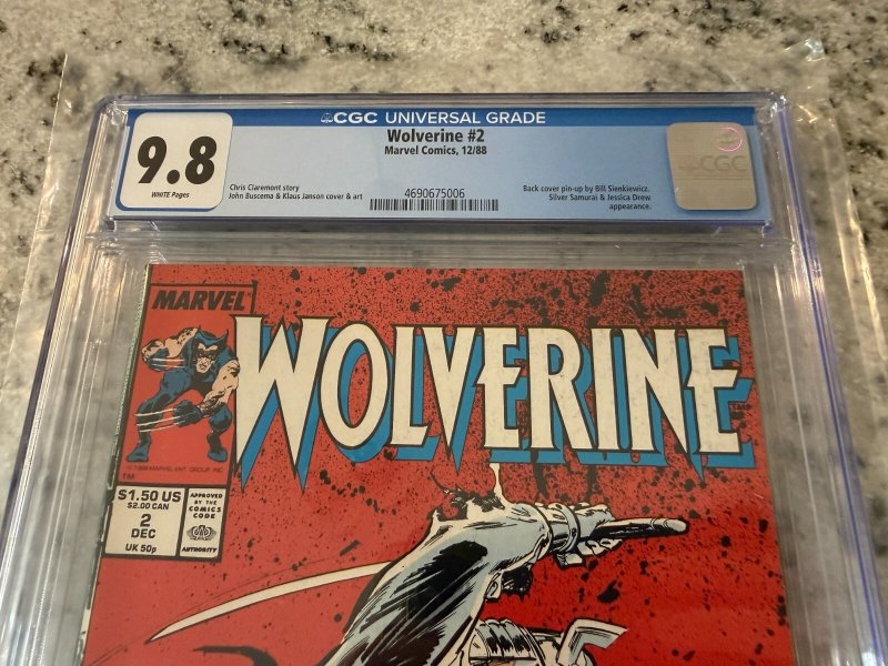 Wolverine # 2 CGC Graded 9.8 Marvel Comic Book Hulk Silver Samurai X-Men JH24