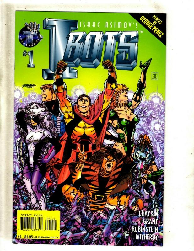 I Bots # 1 NM Gold Auto Signed Tekno Comix Comic Book George Perez 1st Prnt J371