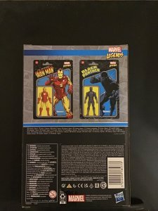 Marvel Legends Black Panther & Ironman figurines sealed New in Box by Kenner