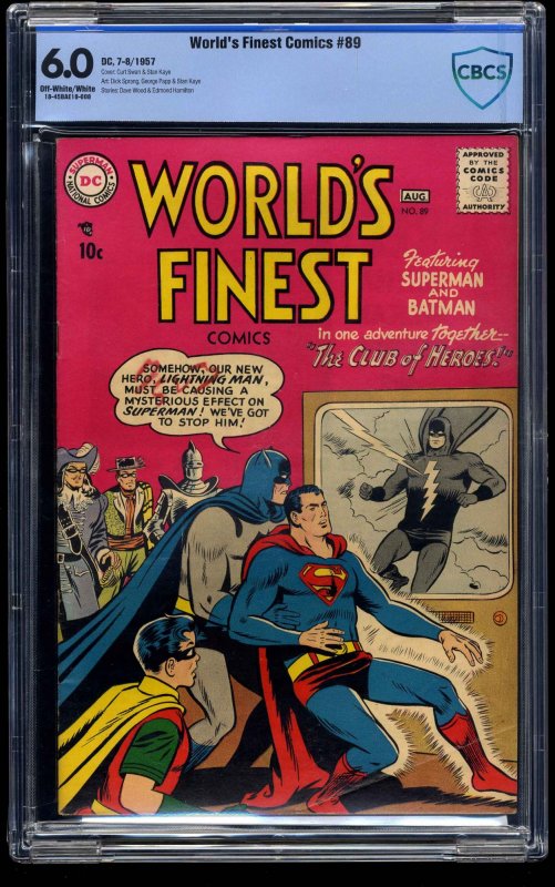 World's Finest Comics #89 CBCS FN 6.0 Off White to White