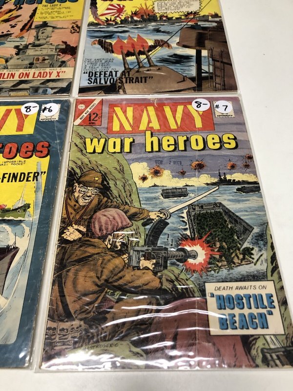 Navy War Heroes (1965) Set Issues # 1,3,6,7 • Charlton • Silver Age • Army Force