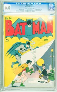 Batman #14 (1942) CGC 6.0! crack bottom of slab