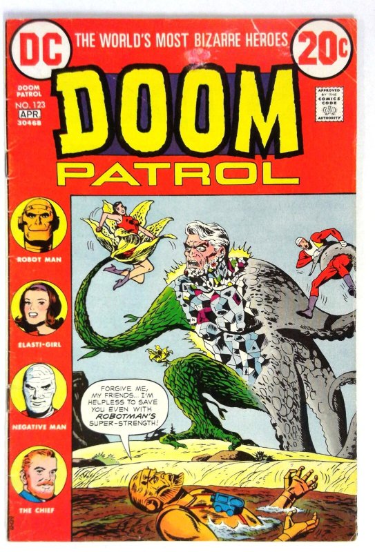 Doom Patrol #123 (1973) Robotman thrilling adventure DC VG