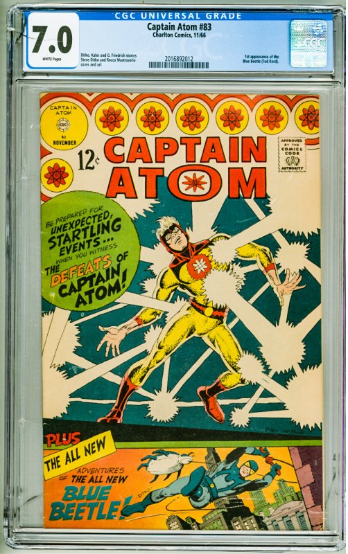 Captain Atom #83 (1966) CGC 7.0! 1st Appearance of the Blue Beetle! Broken slab