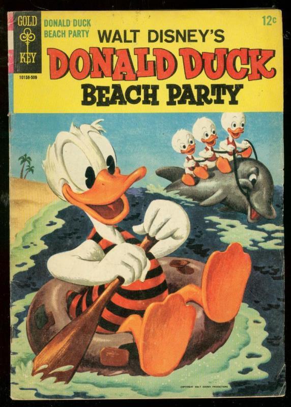 DONALD DUCK BEACH PARTY #1 1965-GOLD KEY COMICS BARKS VG