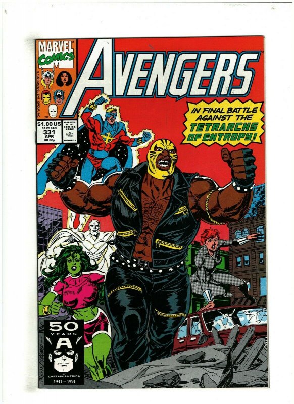 Avengers #331 NM- 9.2 Marvel Comics 1991 Larry Hama, Black Widow & Quasar