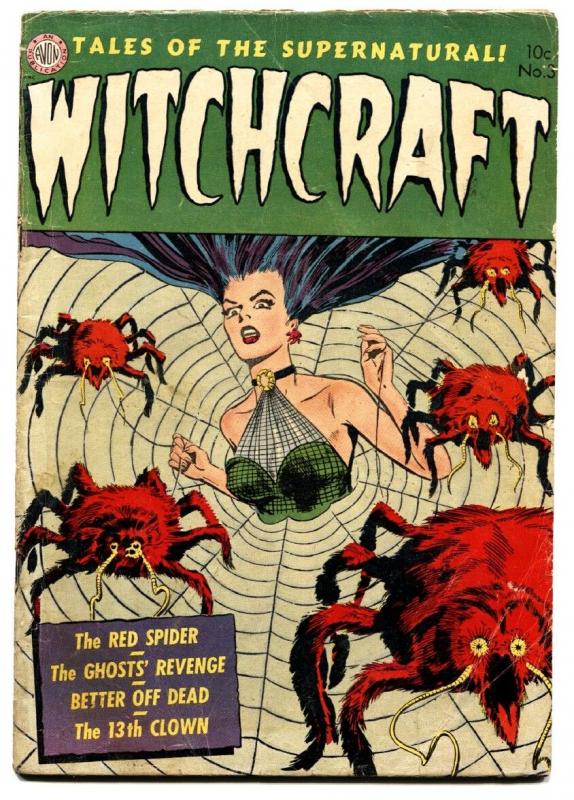 Witchcraft #3 1952- Classic pre-code horror cover- Avon comics Spider-Woman