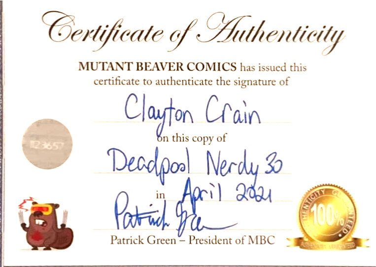 DEADPOOL NERDY 30 #1 CLAYTON CRAIN BLACK LIGHT HOMAGE VIRGIN COVER INFINITY SIGN