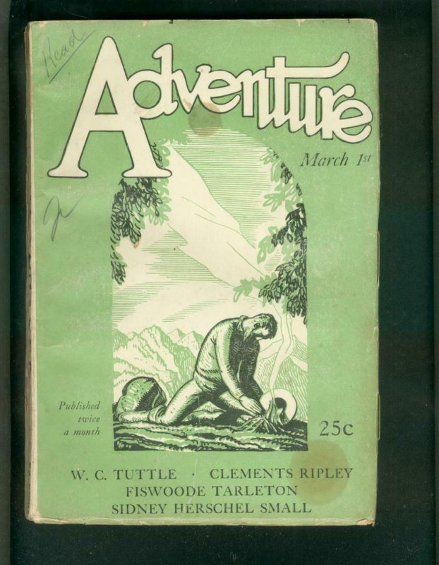 ADVENTURE PULP- 3/1/1927-TUTTLE-PENDEXTER-ROCKWELL KENT G