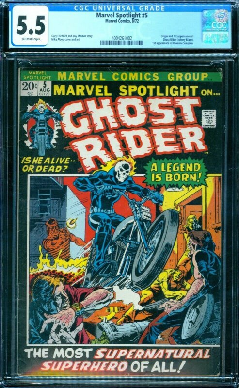 Marvel Spotlight 5 CGC 5.5 1st Ghost Rider