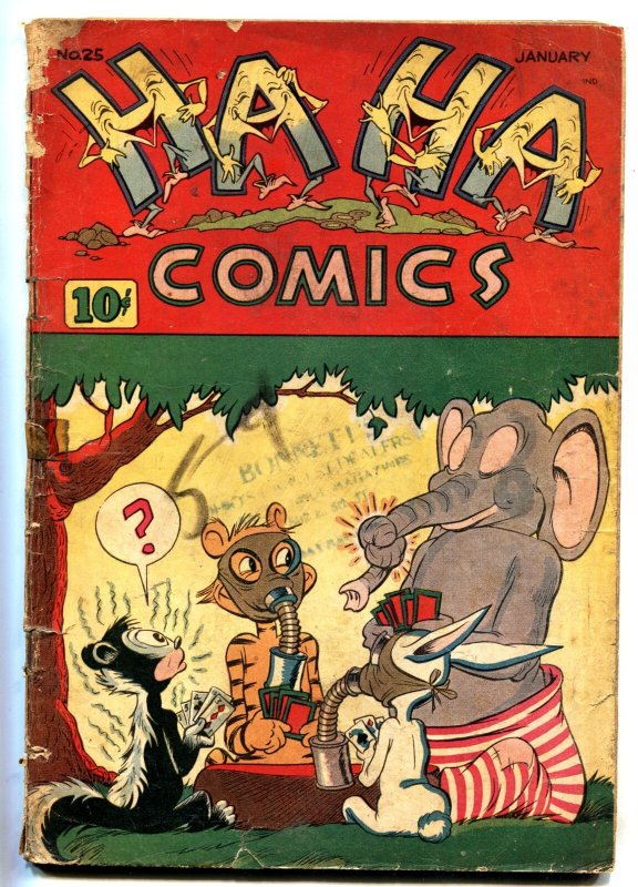HA HA #25--1945--Gas Mask cover--comic book