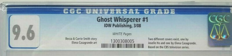 Ghost Whisperer: The Muse #1 ~ CGC 9.6 NM+ ~ Adriano Loyola cover ~ 2008 IDW