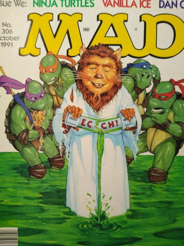 MAD Magazine Teenage Ninja Mutant Turtles Cover Oct 1991 No 306 Vanilla Ice