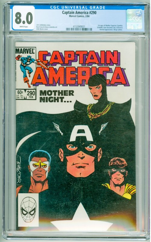 Captain America #290 (1984) CGC 8.0! White Pages!