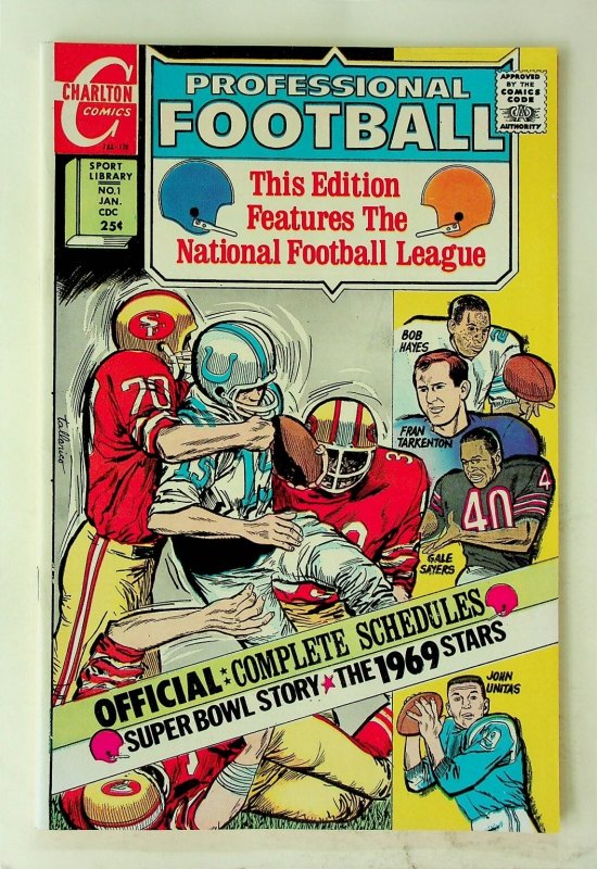 PROFESSIONAL FOOTBALL #1 Charlton Comics NFL 1969 Fran Tarkenton