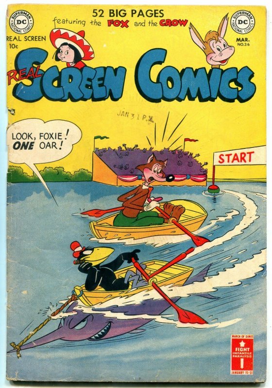 REAL SCREEN COMICS #36 1951- FOX AND CROW FLIPPITY & FL G