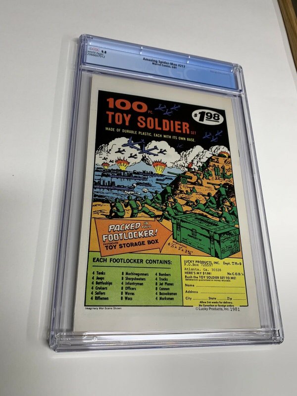 Amazing Spider-man 217 Cgc 9.8 White Pages Marvel Bronze Age