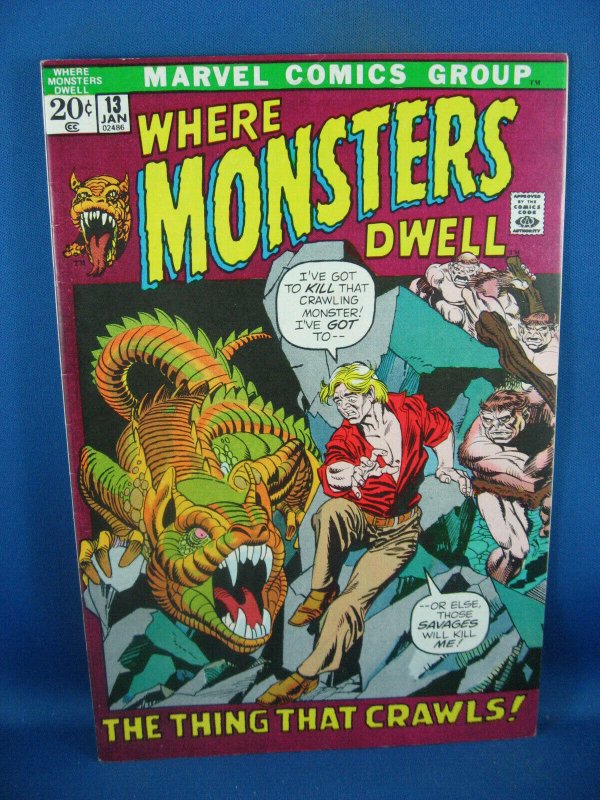 WHERE MONSTERS DWELL 13 VF 1971